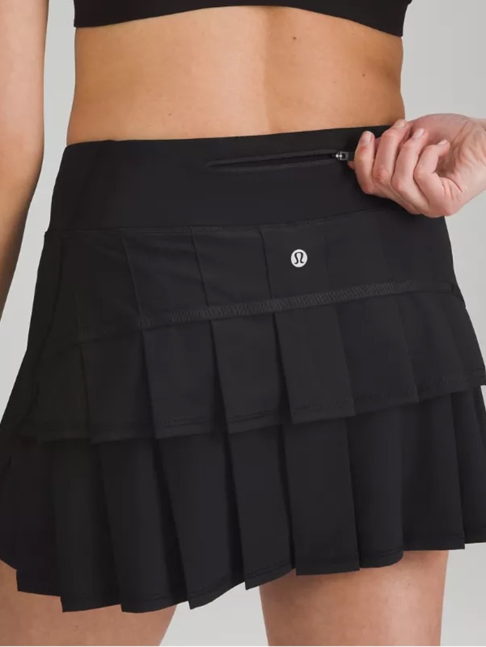 LULULEMON Black Pace Setter Ruffle Y2K Skirt Skort